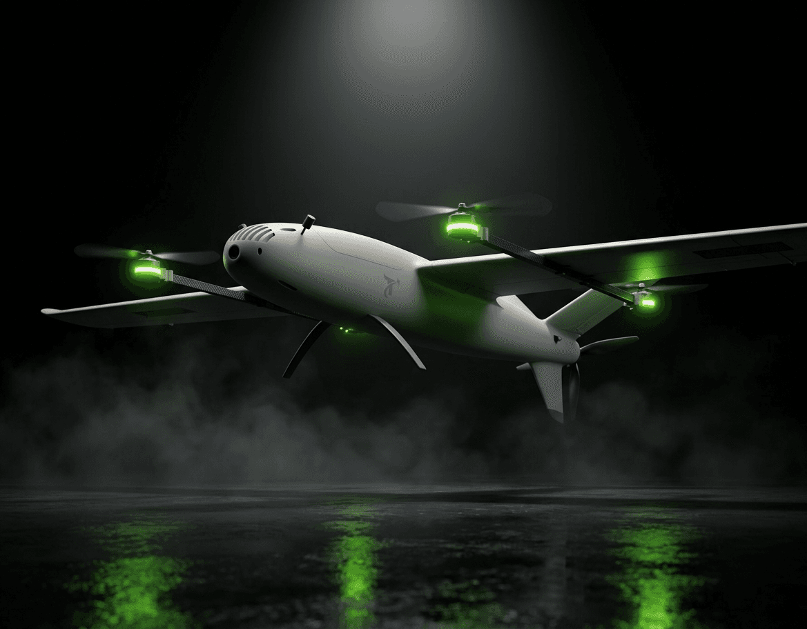 Stork VTOL delivery drone in flight